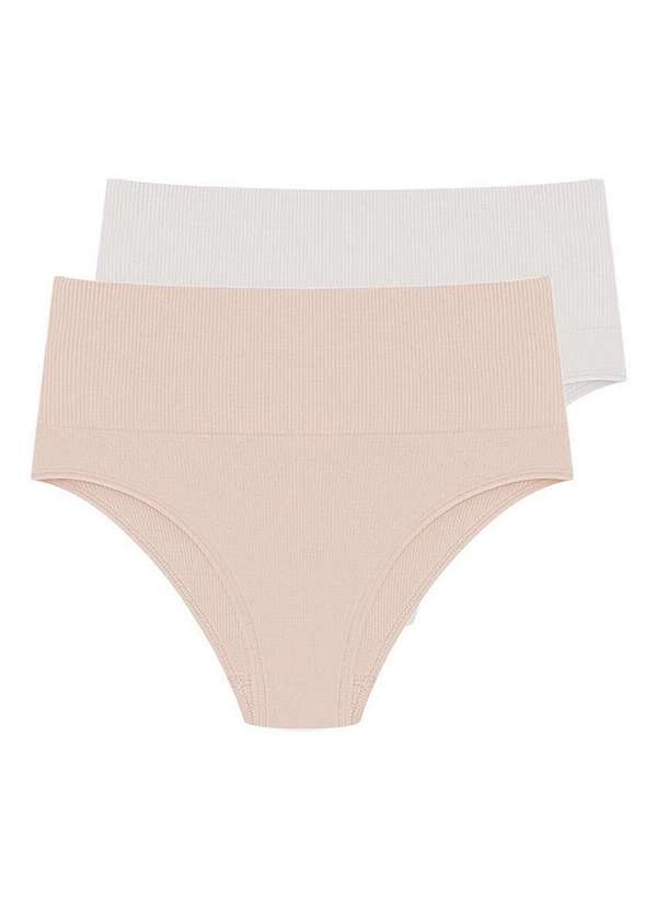 Hope - Kit com 2 Calcinhas Alta Hope 33110 Bege-Ballet-Branco
