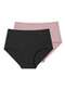 Liz - Kit com 2 Calcinhas Alta Liz 50395 Blush - variação: Preto-Blush