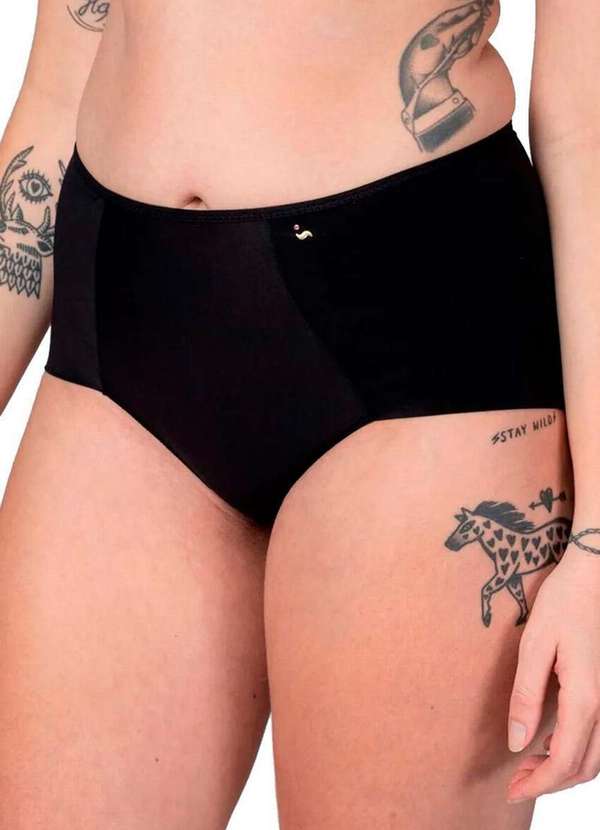 Liz - Kit com 2 Calcinhas Alta Liz 50395 Preto-Sepia 2