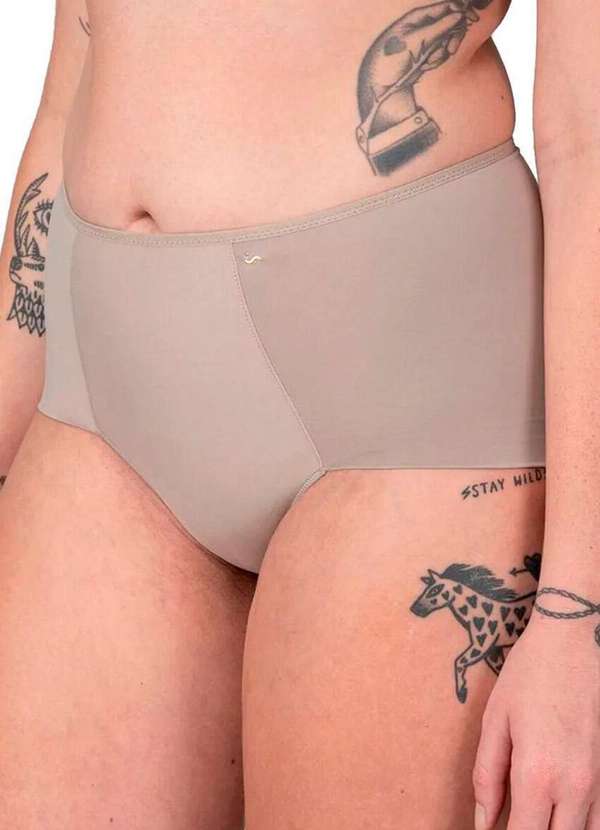 Liz - Kit com 2 Calcinhas Alta Liz 50395 Sepia-Branco 2
