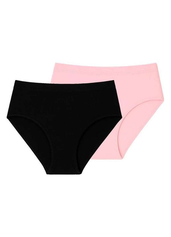 Liz - Kit com 2 Calcinhas Alta Liz 70220 Preto-Blush