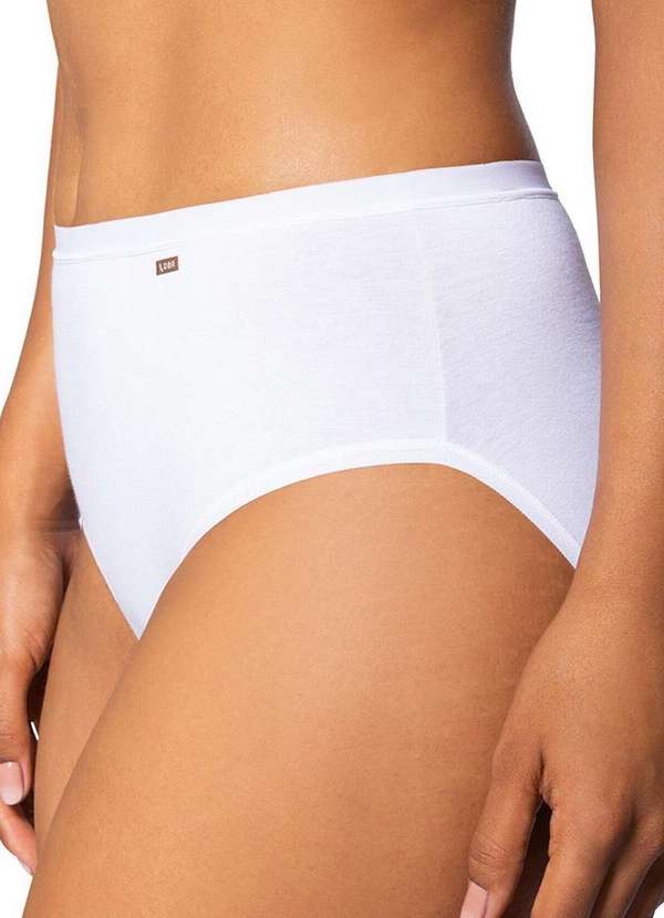 Lupo - Kit com 2 Calcinhas Alta Loba 40351-001 Plus Size Branco-Natural 2