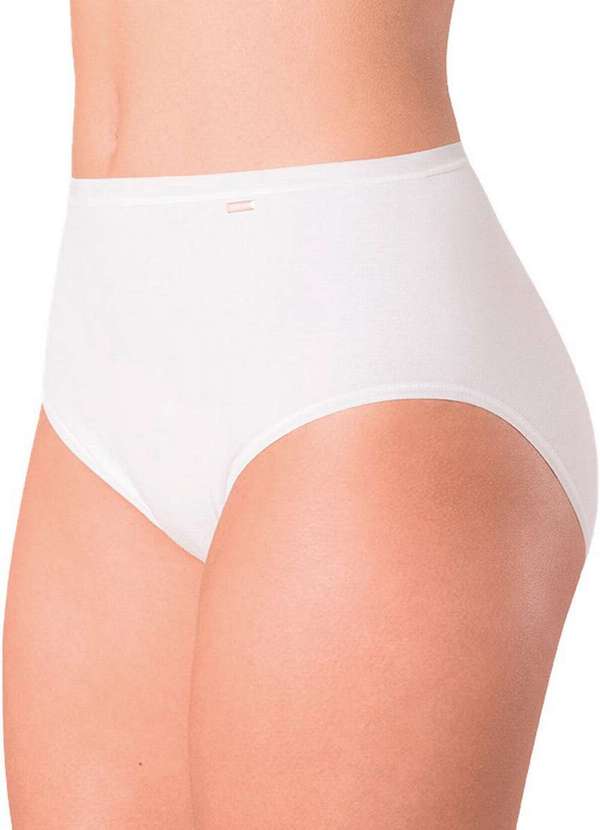 Lupo - Kit com 2 Calcinhas Alta Loba 40351-001 Plus Size Branco 5
