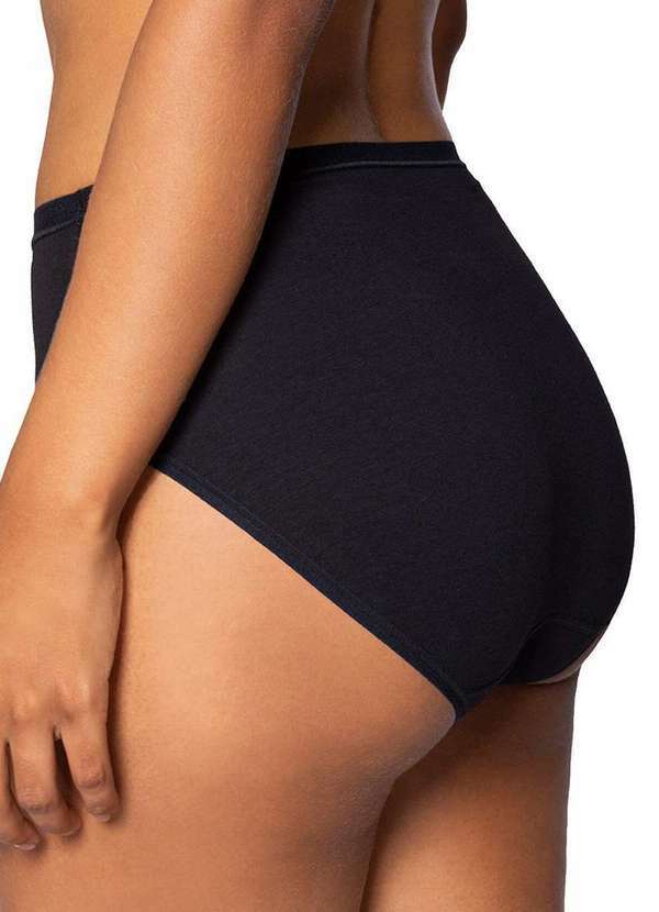 Lupo - Kit com 2 Calcinhas Alta Loba 40351-001 Plus Size Preto 3