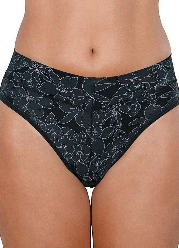 Demillus - Kit com 2 Calcinhas Alta Olimpo Demillus 26639 Bege-Preto 5