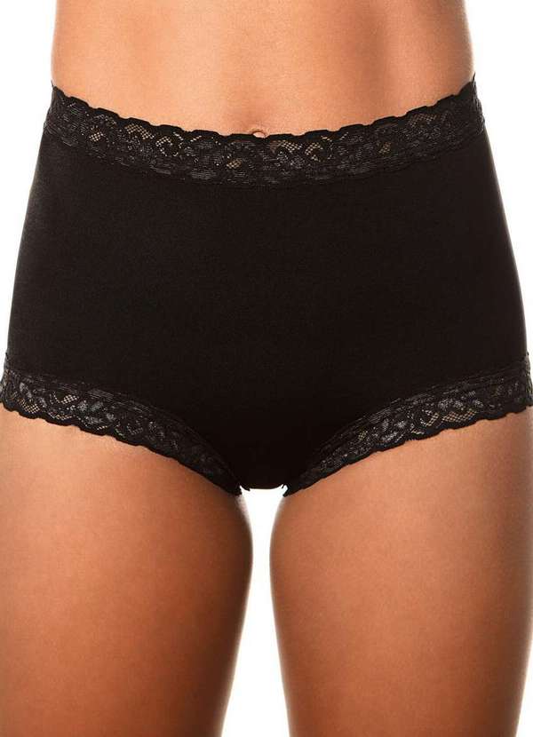 Demillus - Kit com 2 Calcinhas Alta Safira Demillus 57330 Preto-Marinho 2