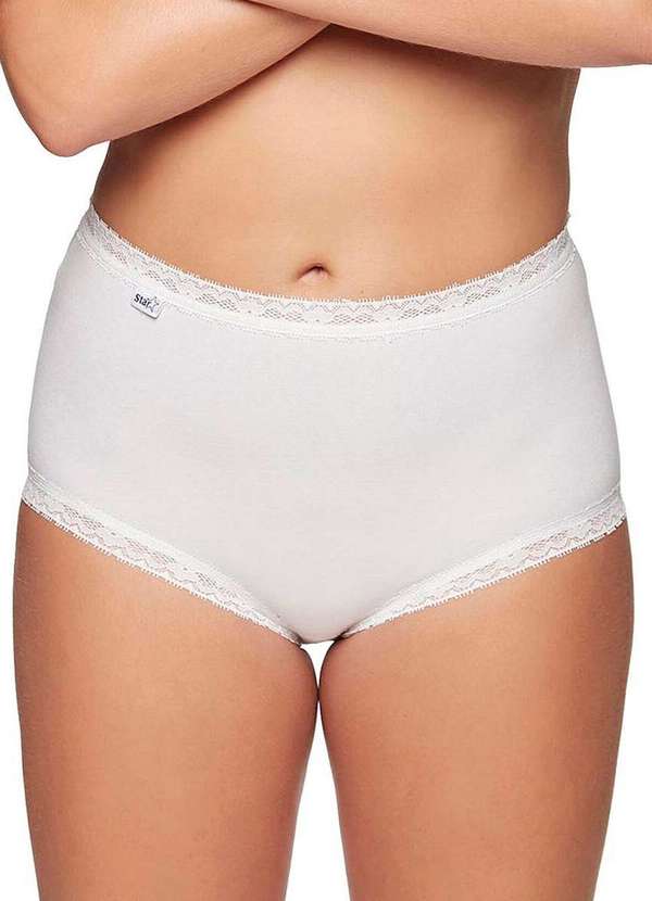 Triumph - Kit com 2 Calcinhas Alta Star Max Triumph 24649 Base-Branco 5