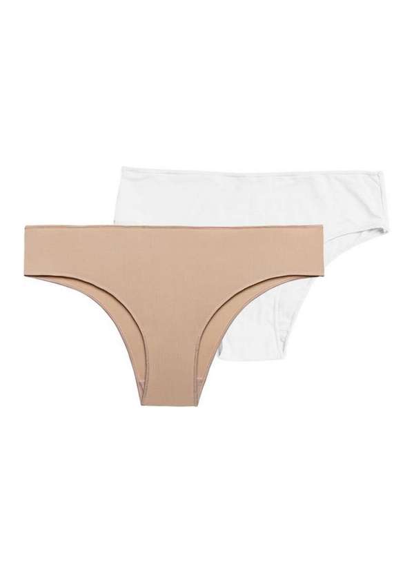 Hope - Kit com 2 Calcinhas Biquíni Hope 38840 Camurça-Branco