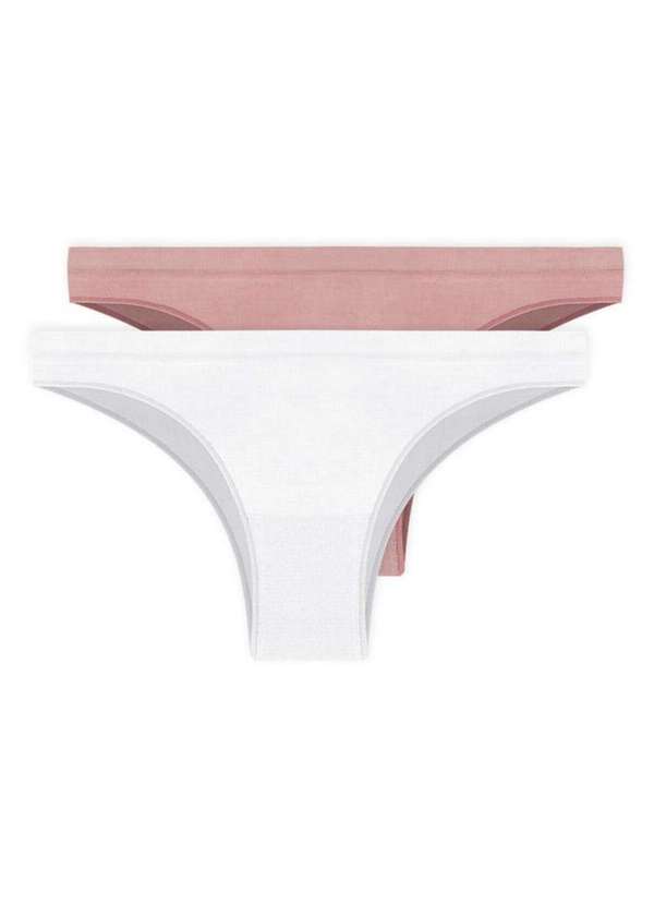 Hope - Kit com 2 Calcinhas Biquíni Hope S35220 Branco-Cinza-Luar