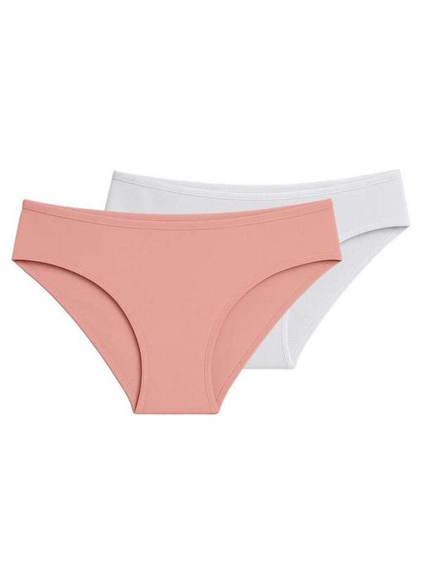 Liz - Kit com 2 Calcinhas Biquíni Liz 50372 Blush-Branco