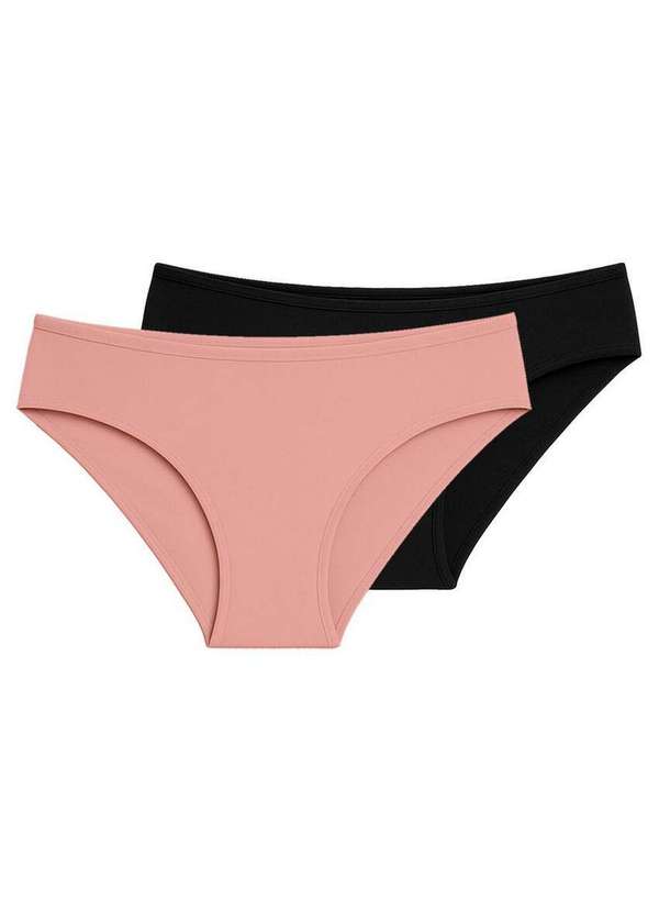 Liz - Kit com 2 Calcinhas Biquíni Liz 50372 Blush-Preto