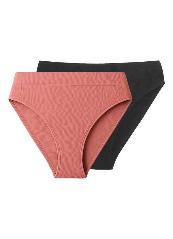 Liz - Kit com 2 Calcinhas Biquíni Liz 70303 Rosa-Mônaco-Preto