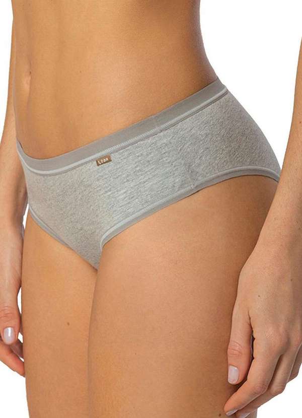 Lupo - Kit com 2 Calcinhas Biquíni Loba 40353-001 Plus Size Branco-Cinza-Mescla 4