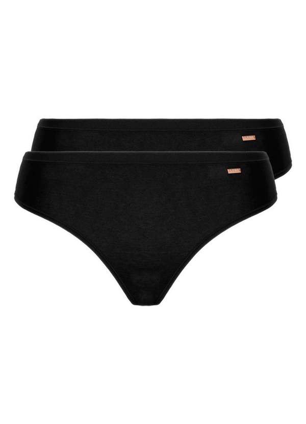 Lupo - Kit com 2 Calcinhas Biquíni Loba 40353-001 Preto