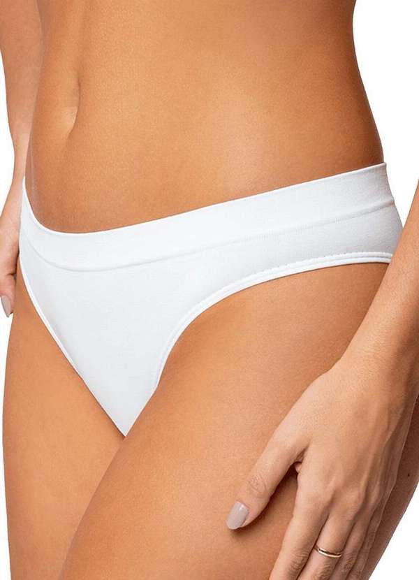 Lupo - Kit com 2 Calcinhas Biquíni Loba 40400-001 Branco-Nude 2