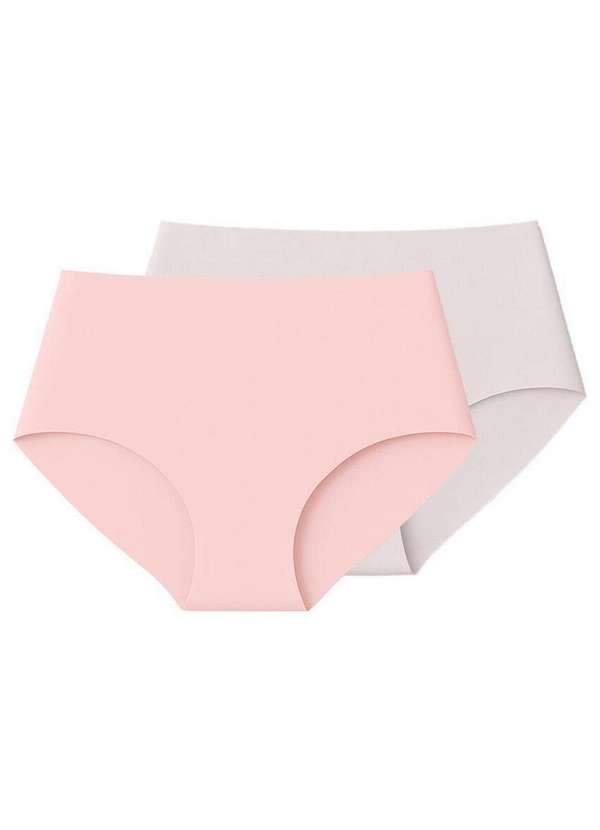 Liz - Kit com 2 Calcinhas Caleçon Liz 50256 Blush-Branco