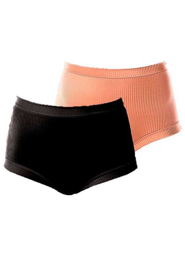 Demillus - Kit com 2 Calcinhas Demillus 26406 Colorido 27-Preto 3