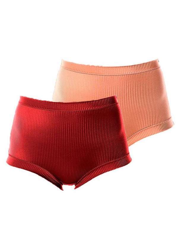 Demillus - Kit com 2 Calcinhas Demillus 26406 Colorido 55-Bege-Rosado 2