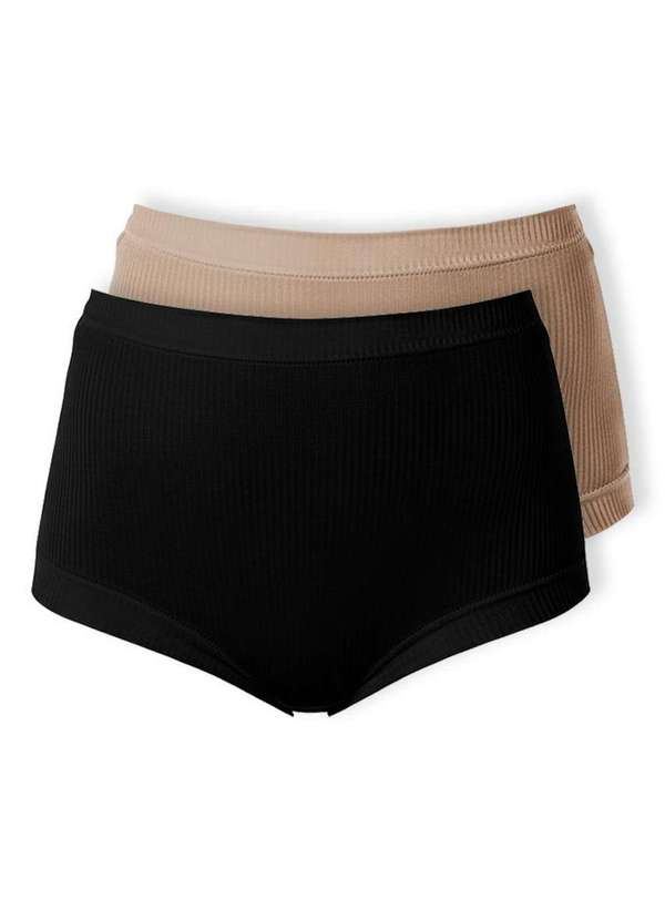 Demillus - Kit com 2 Calcinhas Demillus 26406 Preto-Bege