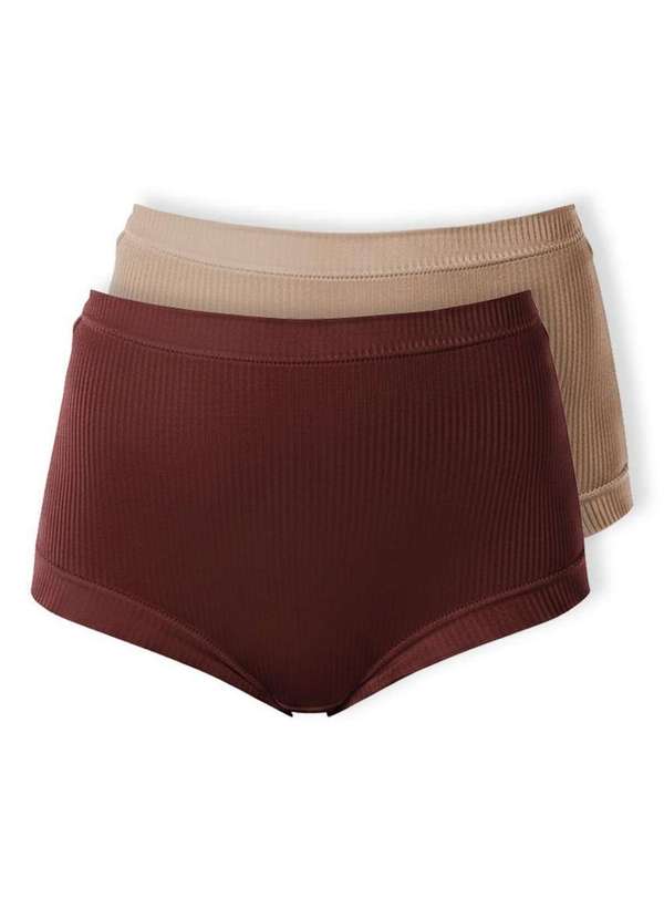 Demillus - Kit com 2 Calcinhas Demillus 26406 Vinho-Bege