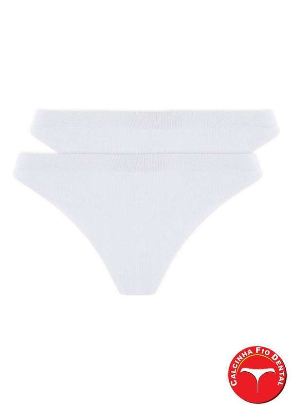 Lupo - Kit com 2 Calcinhas Fio Dental Loba 40600-001 Branco