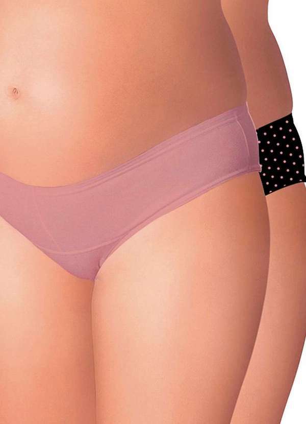 Love Secret - Kit com 2 Calcinhas Gestante Love Secret 42314 477-Preto-C--Poá-Rosa-Blush