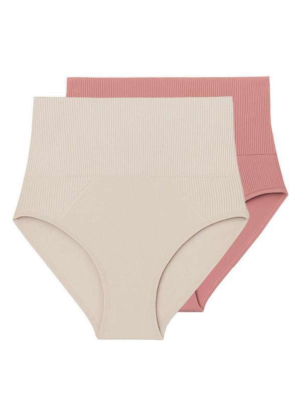 Liz - Kit com 2 Calcinhas Hot Pant Liz 70302 Natural-Rosa-Monaco