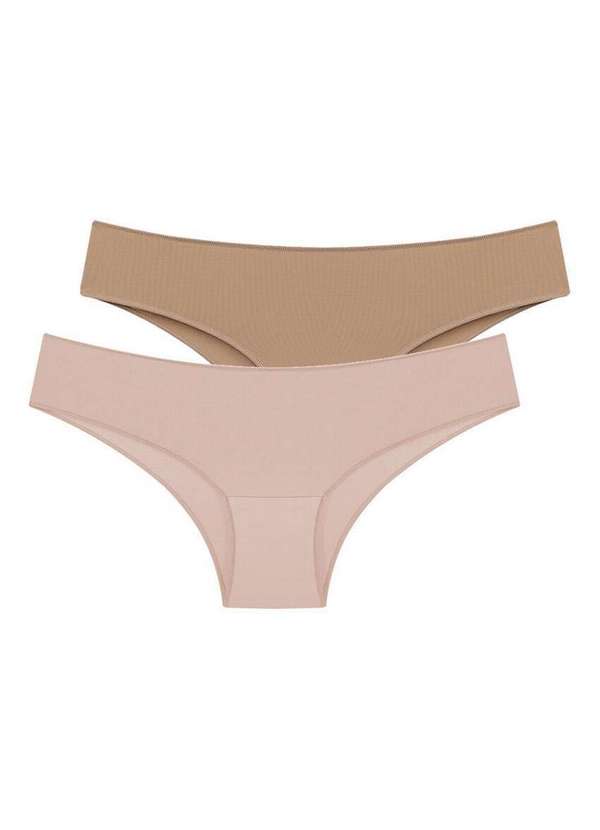 Bonjour - Kit com 2 Calcinhas Tanga Bonjour Ft38840 Bege-Essence-Camurca