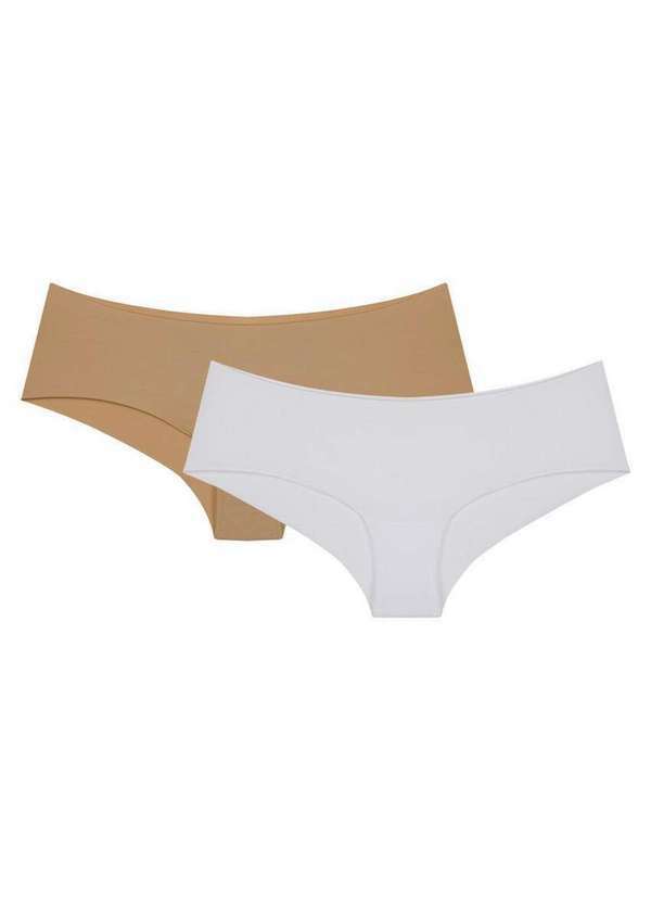 Bonjour - Kit com 2 Calcinhas Tanga Bonjour Kt38870 Cbr-Camurça-Branca