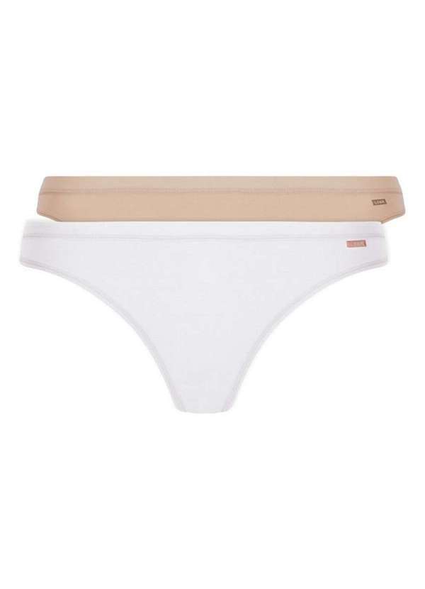 Lupo - Kit com 2 Calcinhas Tanga Loba 40354-001 Branco-Natural