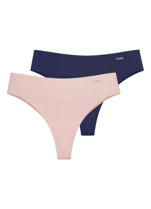 Love Secret - Kit com 2 Calcinhas Tanga Love Secret 840323 540-Chocolate-Sideral