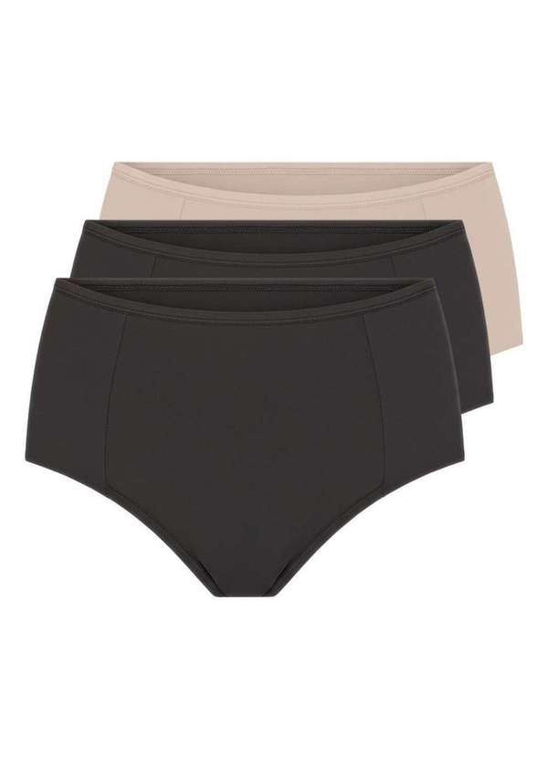 Triumph - Kit com 3 Calcinhas Alta Blissy Maxi Triumph 24965 Branco