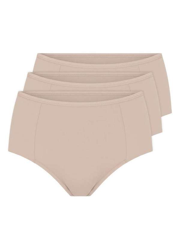 Triumph - Kit com 3 Calcinhas Alta Blissy Maxi Triumph 24965 Mink