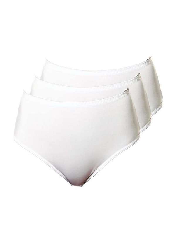 Demillus - Kit com 3 Calcinhas Alta Chanson Demillus 57850 Branco