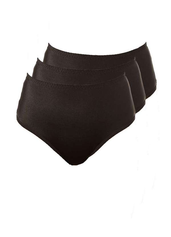 Demillus - Kit com 3 Calcinhas Alta Chanson Demillus 57850 Preto