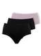 Dilady - Kit com 3 Calcinhas Alta Dilady 203203 Plus Size Chocolate - variação: Preto-Rosa-Retro