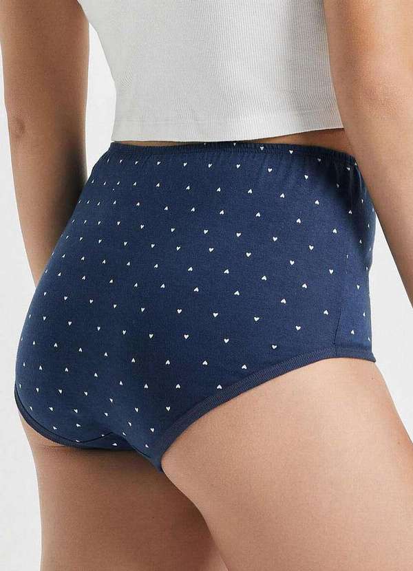 Hering - Kit com 3 Calcinhas Alta Hering 77ea 6m-Off-White-Azul-Marinho 5