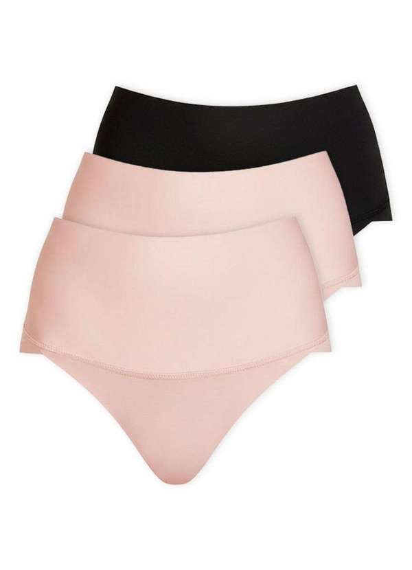 Hope - Kit com 3 Calcinhas Alta Hope 330850 Bege-Ballet-Preto