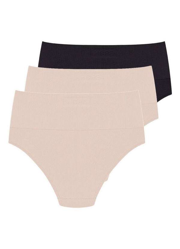 Hope - Kit com 3 Calcinhas Alta Hope 33110 Bege-Ballet-Preto 6