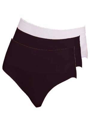 Hope - Kit com 3 Calcinhas Alta Hope 33110 Preto-Branco 0
