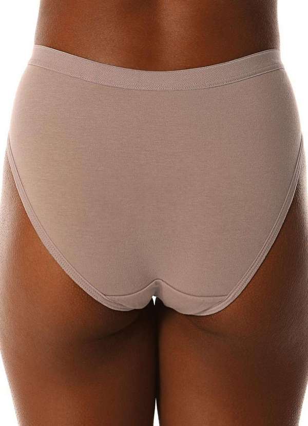 Demillus - Kit com 3 Calcinhas Alta Lithos Demillus 26014/56014 Bege-Rosado-Preto 3