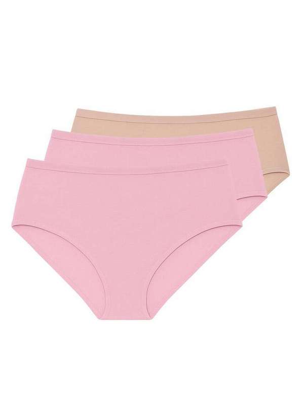 Liz - Kit com 3 Calcinhas Alta Liz 50330 Blush-Sepia