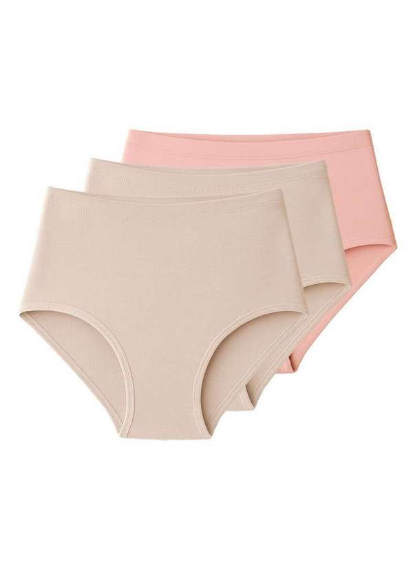 Liz - Kit com 3 Calcinhas Alta Liz 50343 Sepia-Blush