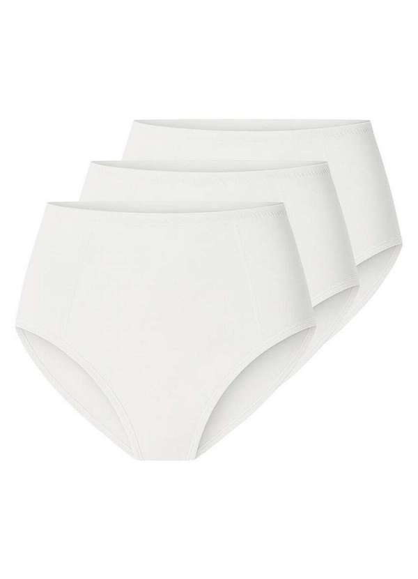 Liz - Kit com 3 Calcinhas Alta Liz 50390 Branco