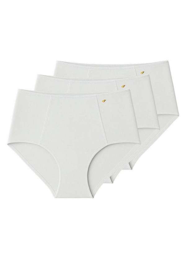 Liz - Kit com 3 Calcinhas Alta Liz 50395 Branco