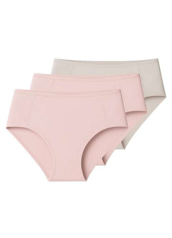 Liz - Kit com 3 Calcinhas Alta Liz 50398 Blush-Sepia