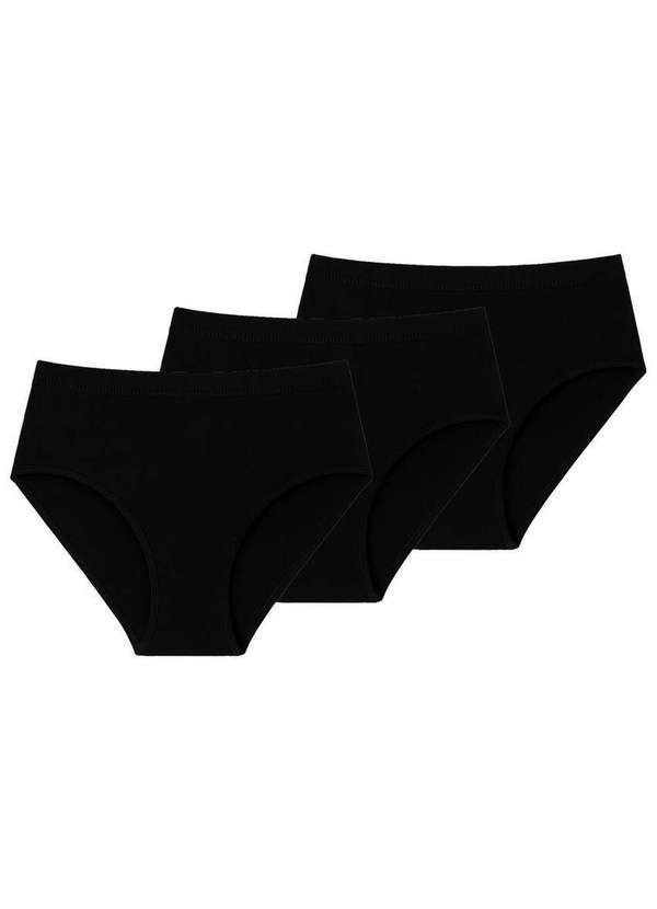 Liz - Kit com 3 Calcinhas Alta Liz 70220 Preto