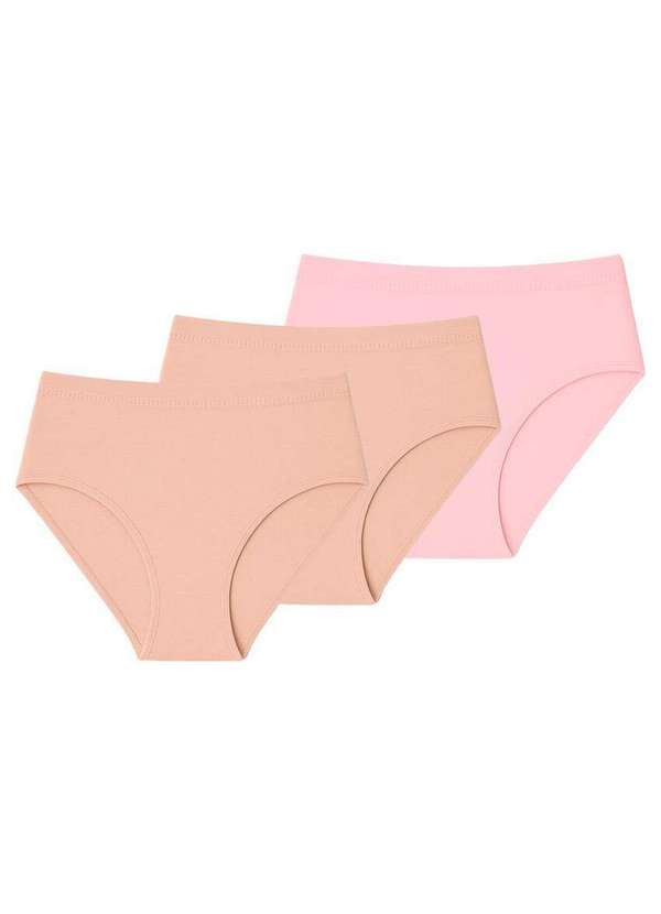 Liz - Kit com 3 Calcinhas Alta Liz 70220 Sepia-Blush