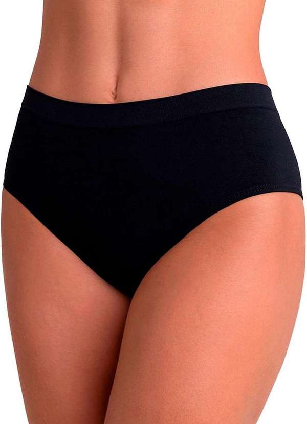 Lupo - Kit com 3 Calcinhas Alta Loba 40900-001 Preto-Natural 2