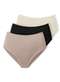 Demillus - Kit com 3 Calcinhas Alta Nova Bibelô Demillus 57487 Bege-Rosado-Preto-Pérola - variação: Bege-Rosado-Preto-Pérola
